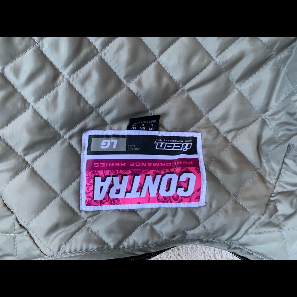 Icon motorcycle jacket with padding, size L, pink and black - Picture 15 of 16